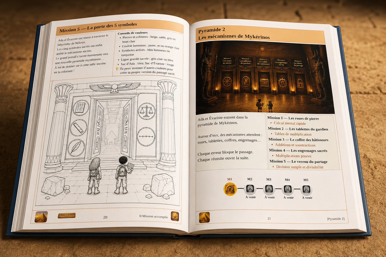 Livre Mission PYRAMIDES ouvert